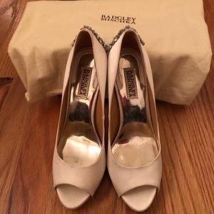 Badgley Mischka White Rhinestone Wedding Shoes